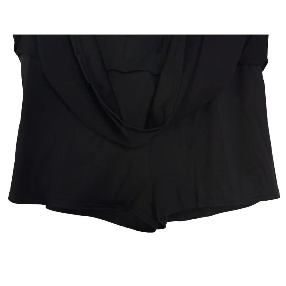 Black 3XL Skater Skirt With Built-In Shorts Elastic Waist, For Girls.
